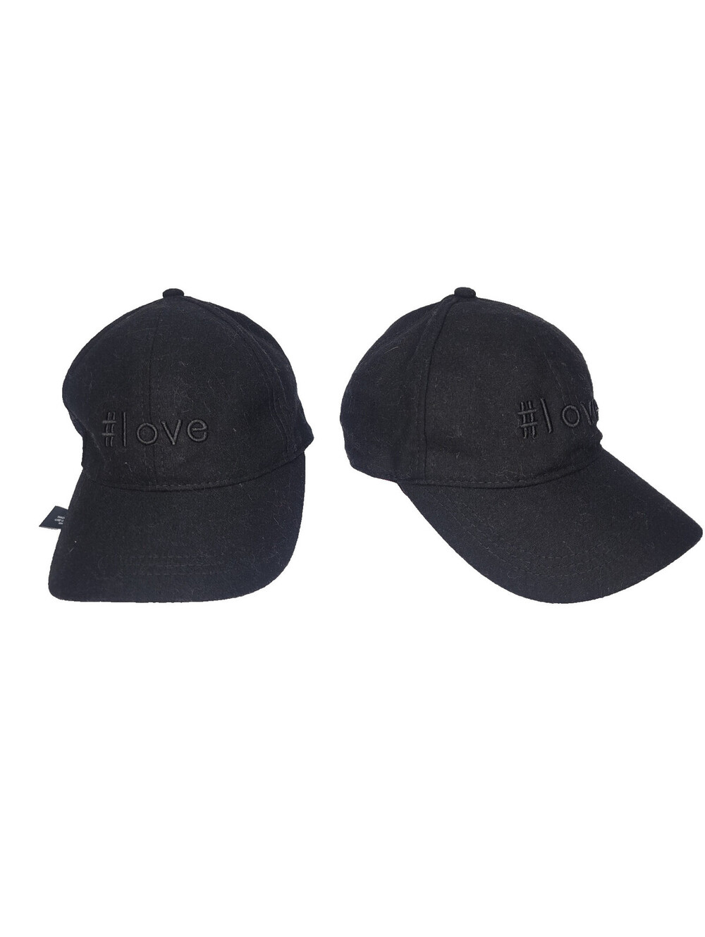 Lot of 2 August Hat Company Womens Baseball Cap #LOVE Black Wool Mix Adjustable
